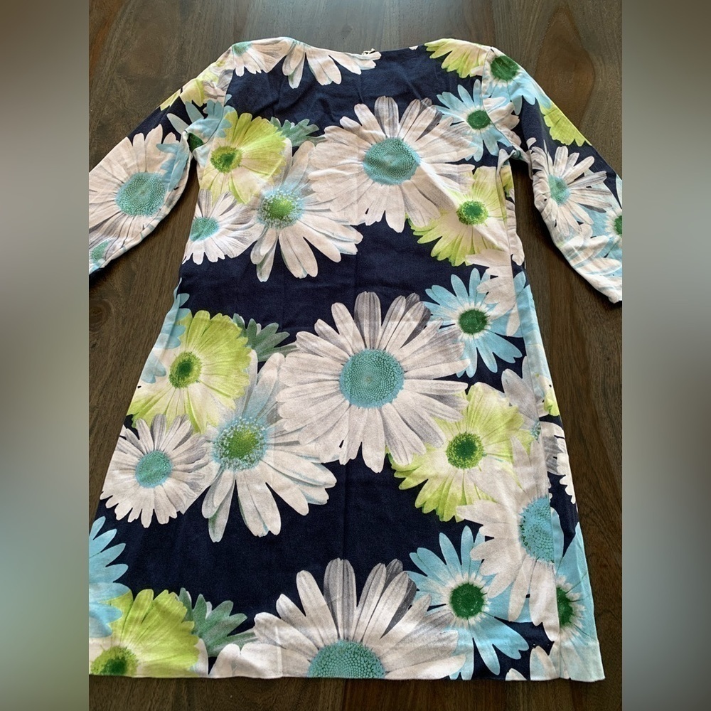 Rinascimento Dress Sz Small Floral Flowers Blue Green Italy 3/4 Sleeves bold - Picture 13 of 16